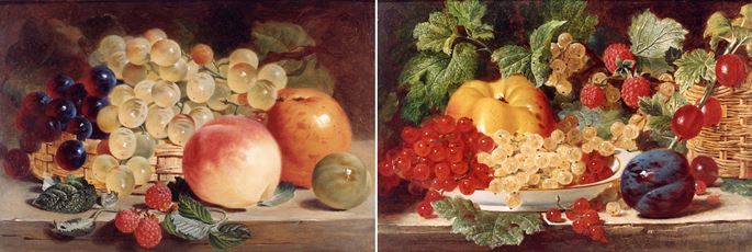George Lance - Still Life with Fruit on a Table (PAIR) | MasterArt